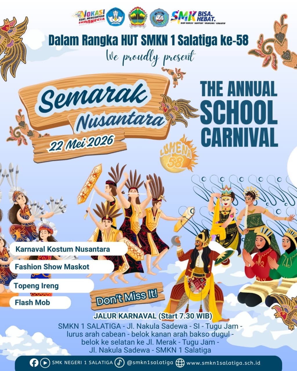 Semarak Nusantara dalam Harmoni Kolaborasi: Perayaan HUT ke-58 SMK Negeri 1 Salatiga Meriahkan Kreativitas dan Kebersamaan